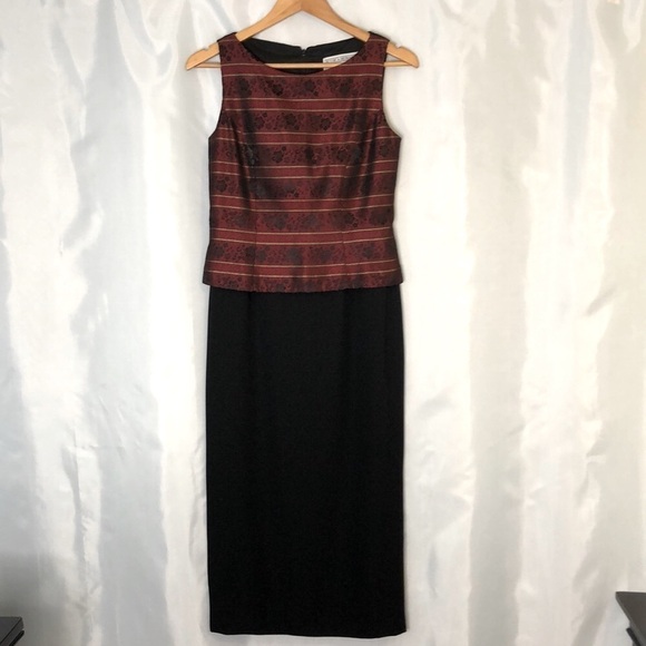 Jessica Howard Cocktail Party Evening Gown Satin Top Dress Size 4 - Picture 1 of 10